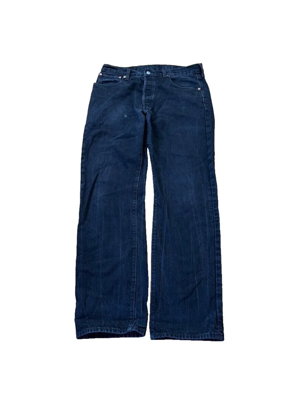 Levis 501 Black Jeans Mens 34x34 Button Fly Straight Leg Original Fit Denim